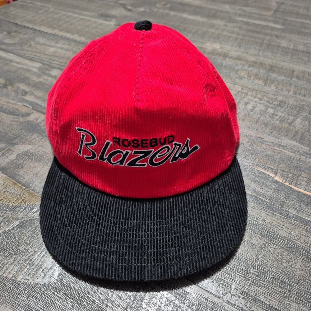 Rosebud Portland Blazers Corduroy Golf Hat Red Black Snapback Cap Adjustable